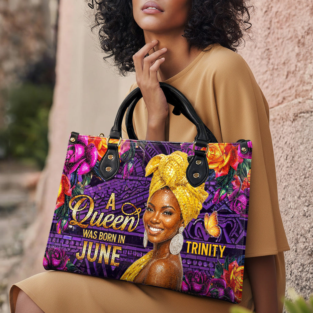 A Beautiful Queen Premium Mosaic Version - Personalized Leather Handbag