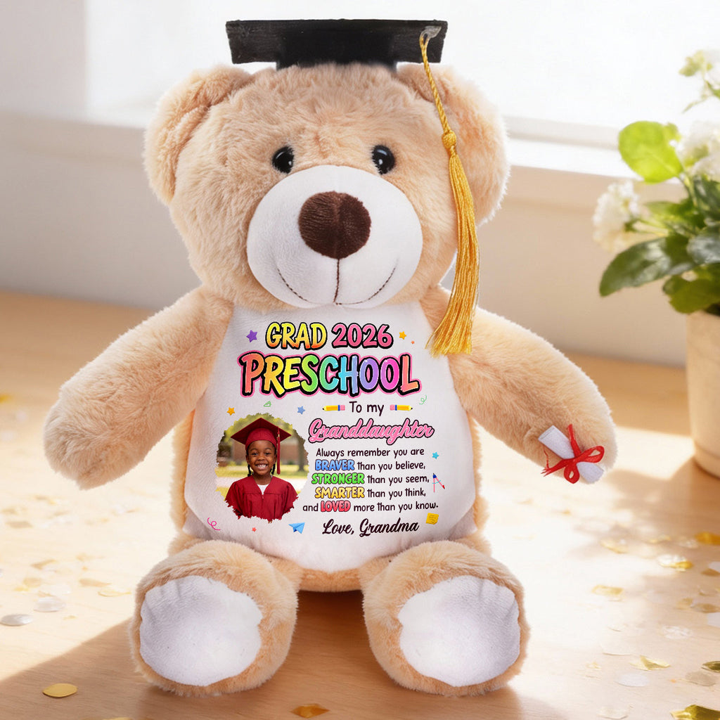 Preschool Kindergarten Graduation Upload Photo - Personalized Graduation Teddy Bear