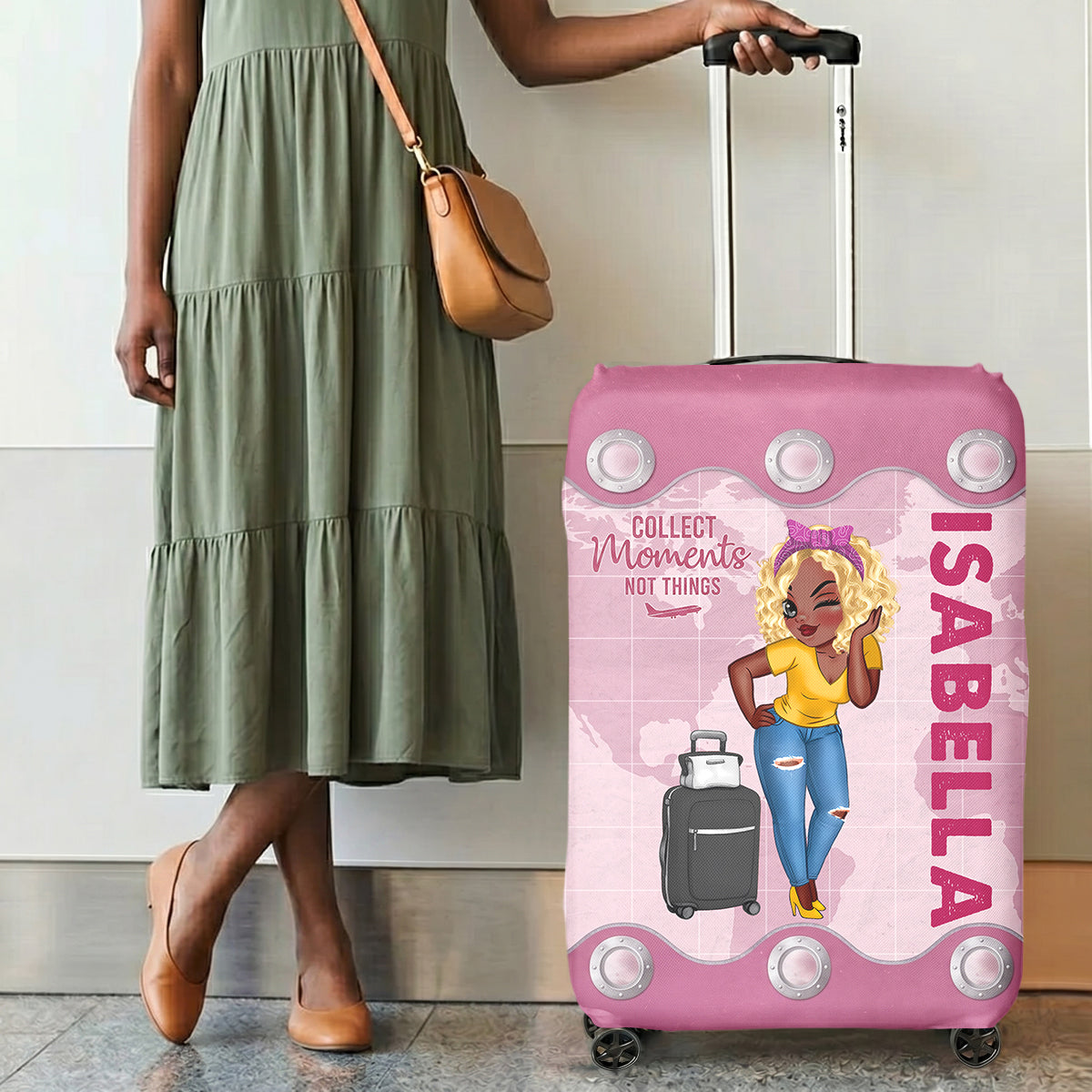Just A Girl Who Loves Travelling - Personalized Luggage Cover