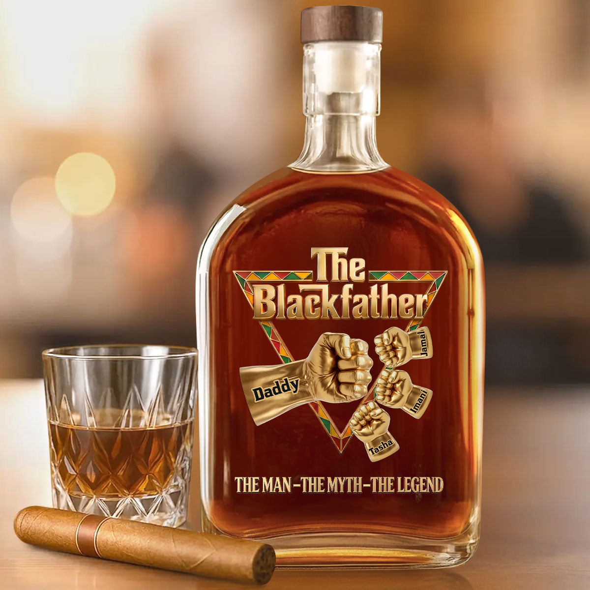 The Black Father - Personalized Whiskey Bottle