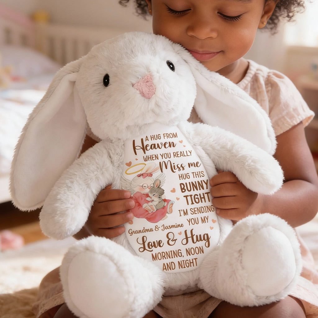 A Hug From Heaven - Personalized Stuffed Bunny