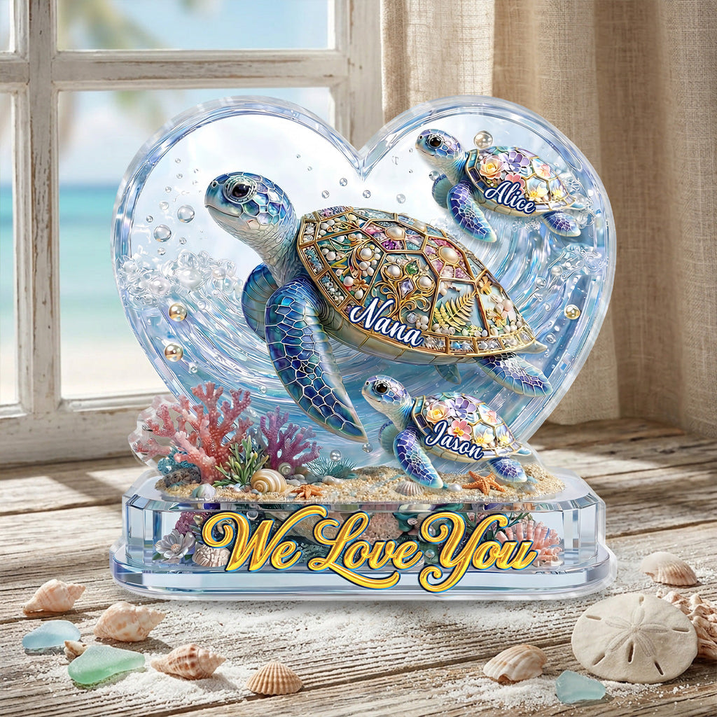 Grandma Mom Turtle - Personalized Custom Shaped Acrylic Plaque