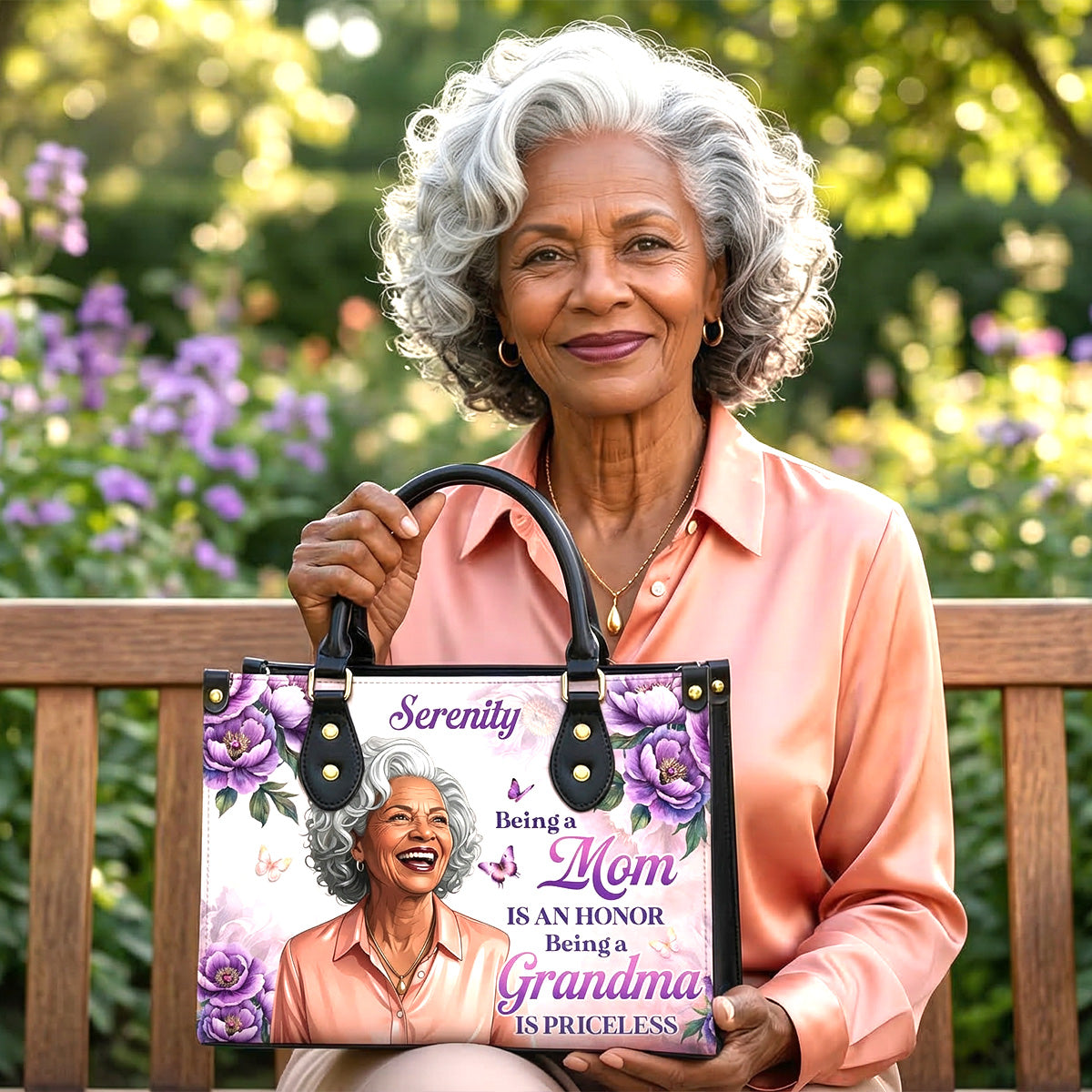Being A Grandma Is Priceless - Personalized Leather Handbag