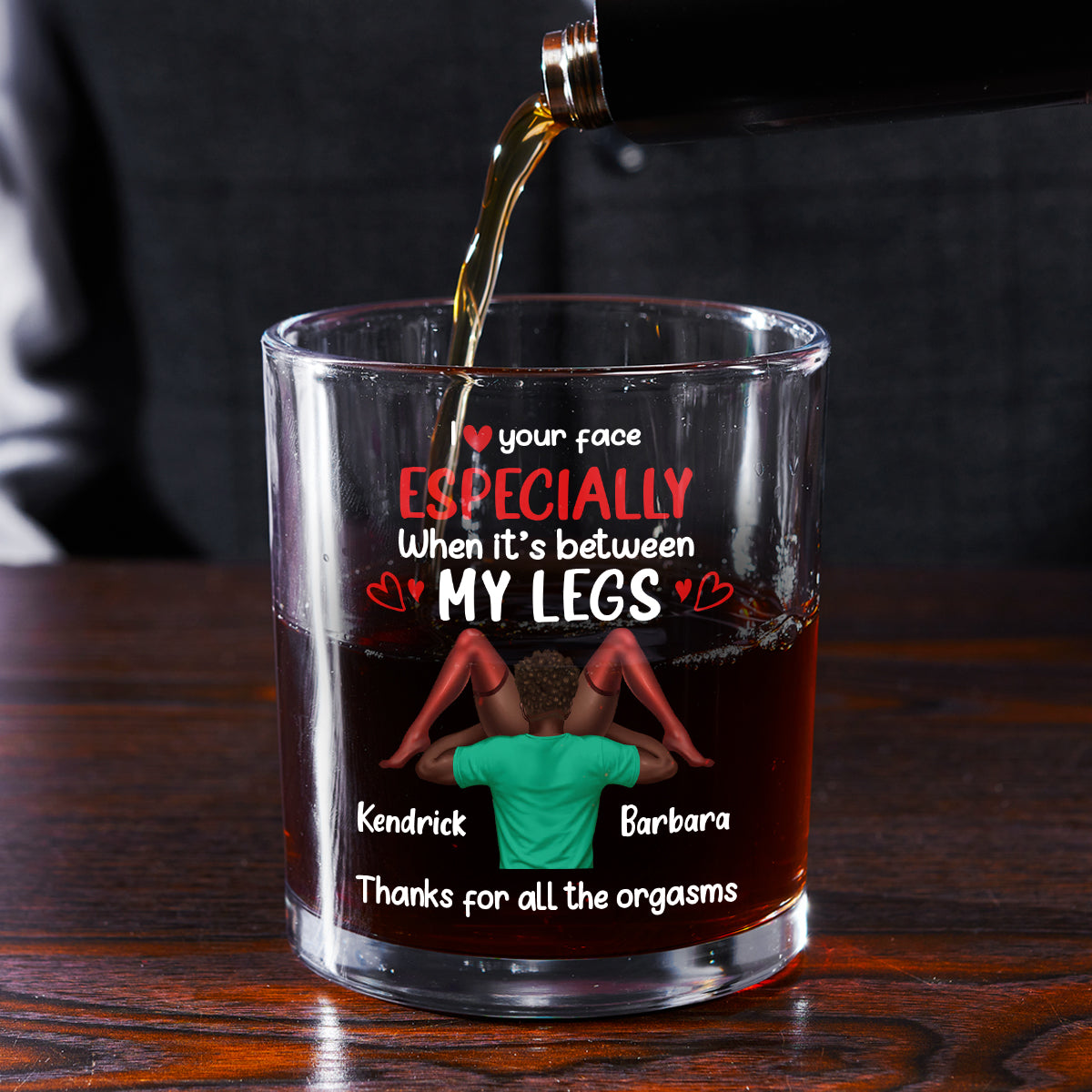 I Love Your Face - Personalized Round Whiskey Glass