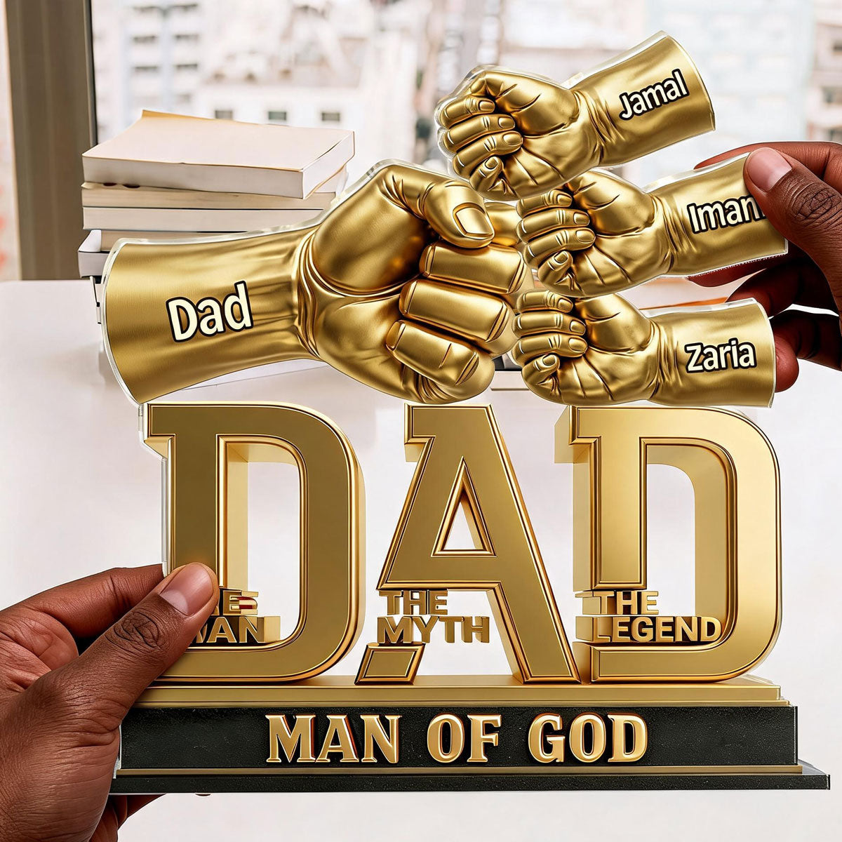 Dad The Man The Myth The Legend - Personalized Custom Shaped Acrylic Plaque