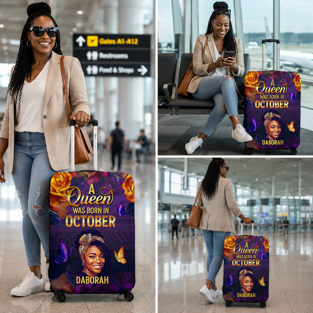 A Beautiful Queen - Personalized Luggage Cover