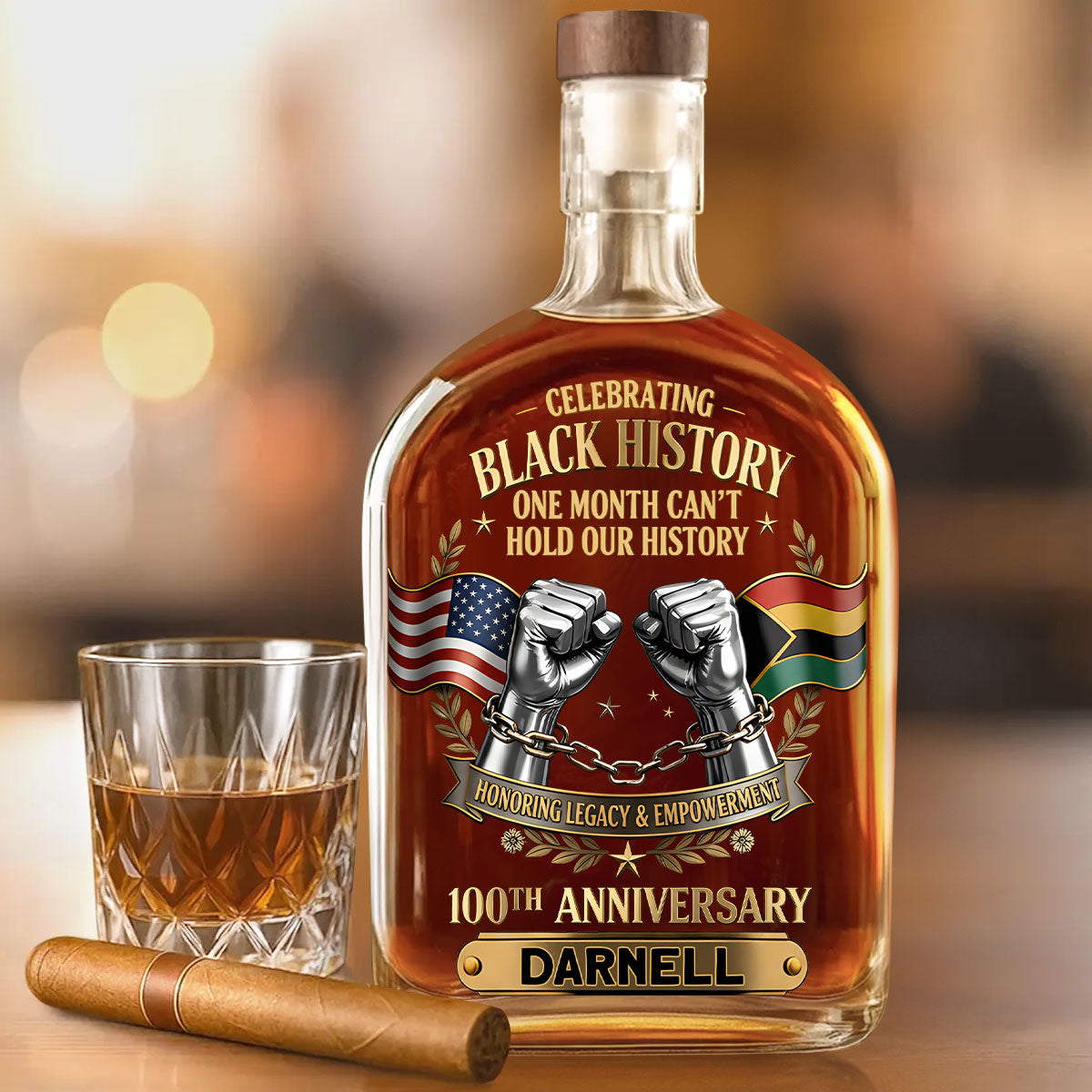 Black History Month - Personalized Whiskey Bottle