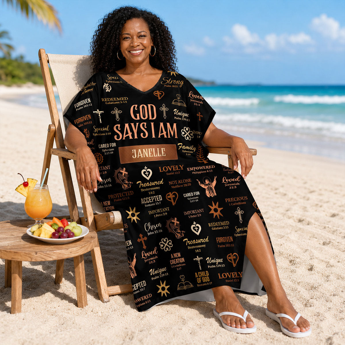 God Says I Am - Personalized Kaftan Dress