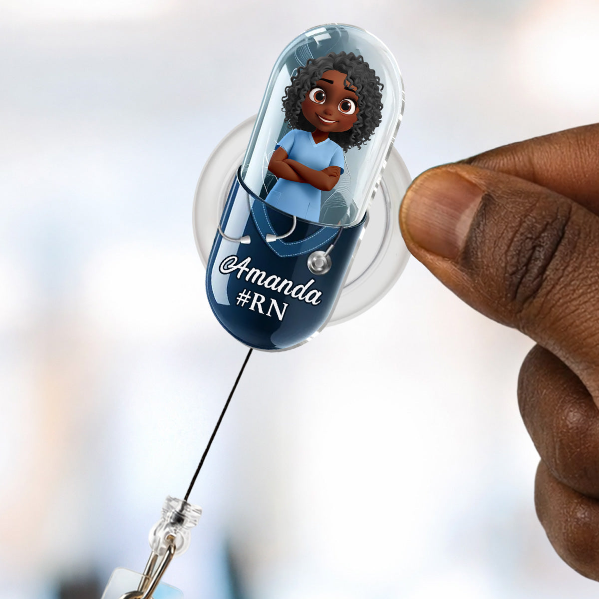 Proud To Be A Nurse Capsule - Personalized Acrylic Badge Reel
