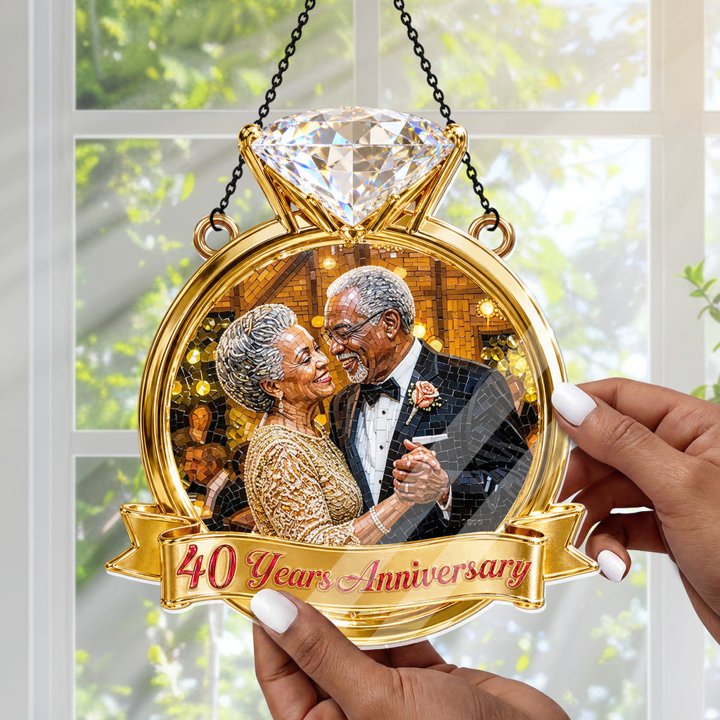 Custom Photo Stained Glass Portrait Couple Anniversary Gift - Personalized Acrylic Suncatcher