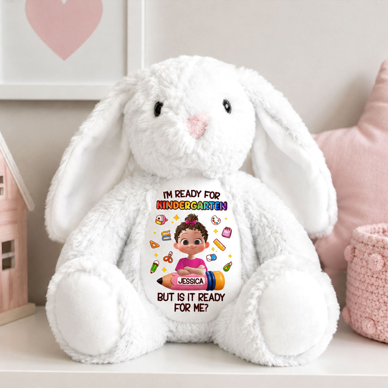 I'm Ready For Kindergarten - Personalized Stuffed Bunny