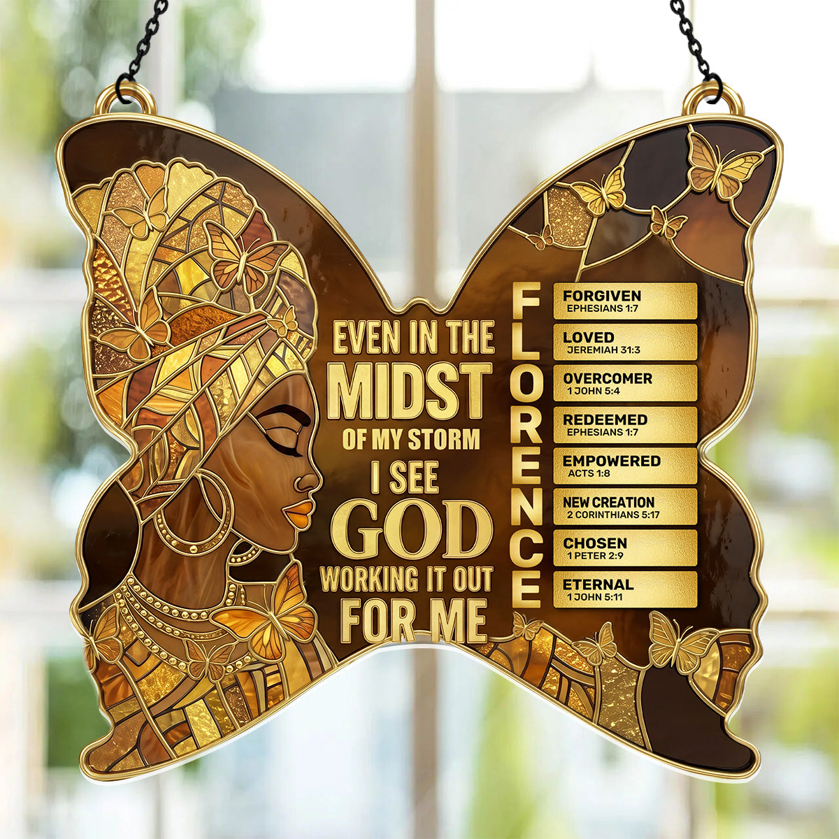 I See God Working It Out For Me - Personalized Acrylic Suncatcher