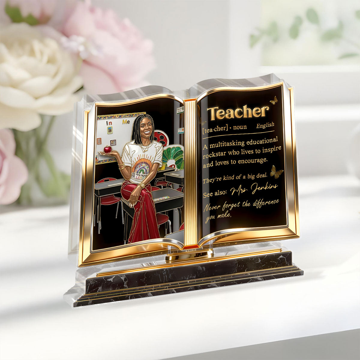Teacher Rockstar Definition - Personalized Custom Shaped Acrylic Plaque