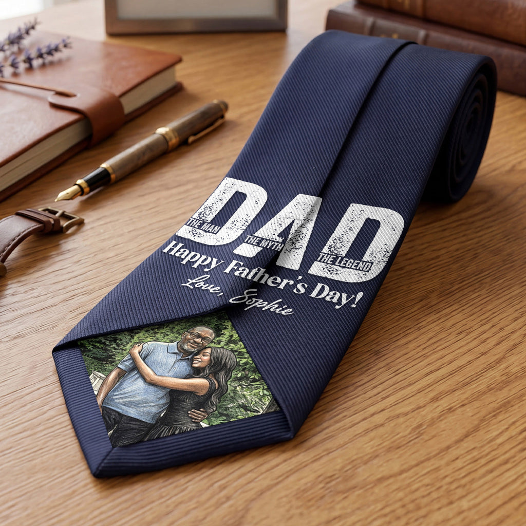Dad The Man The Myth The Legend - Personalized Men Tie