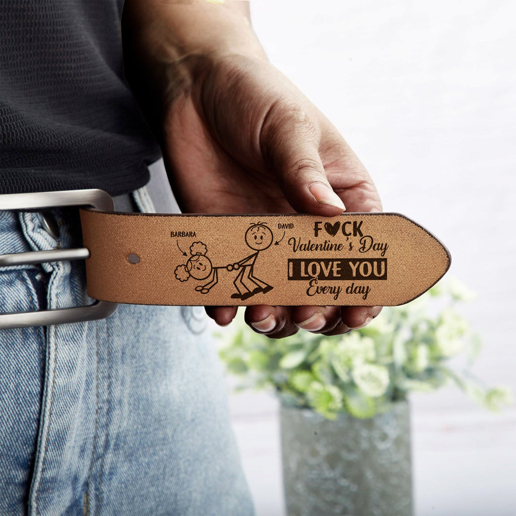 I Love You Every Day - Personalized Engraved Leather Belt