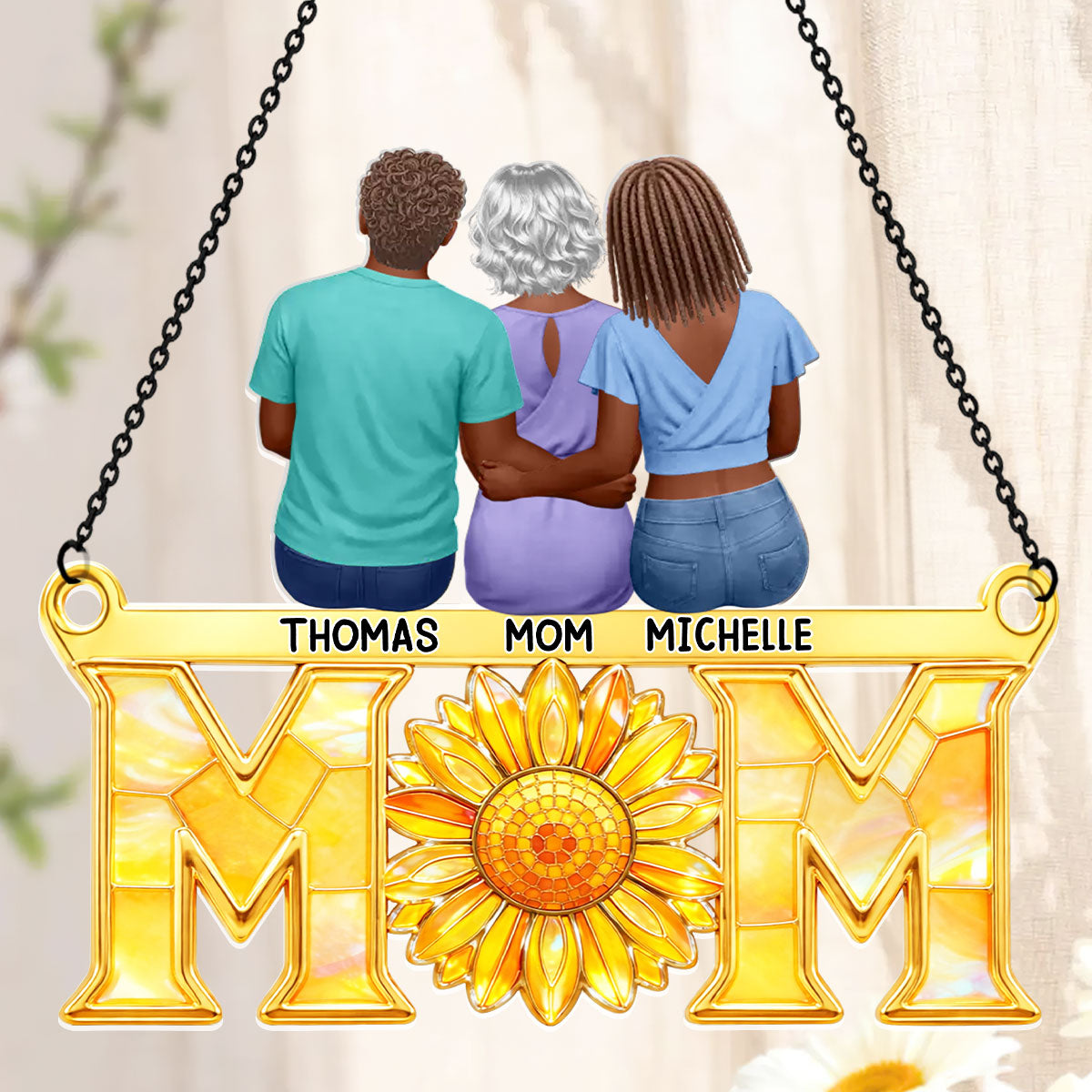 Mom We Love You - Personalized Acrylic Suncatcher