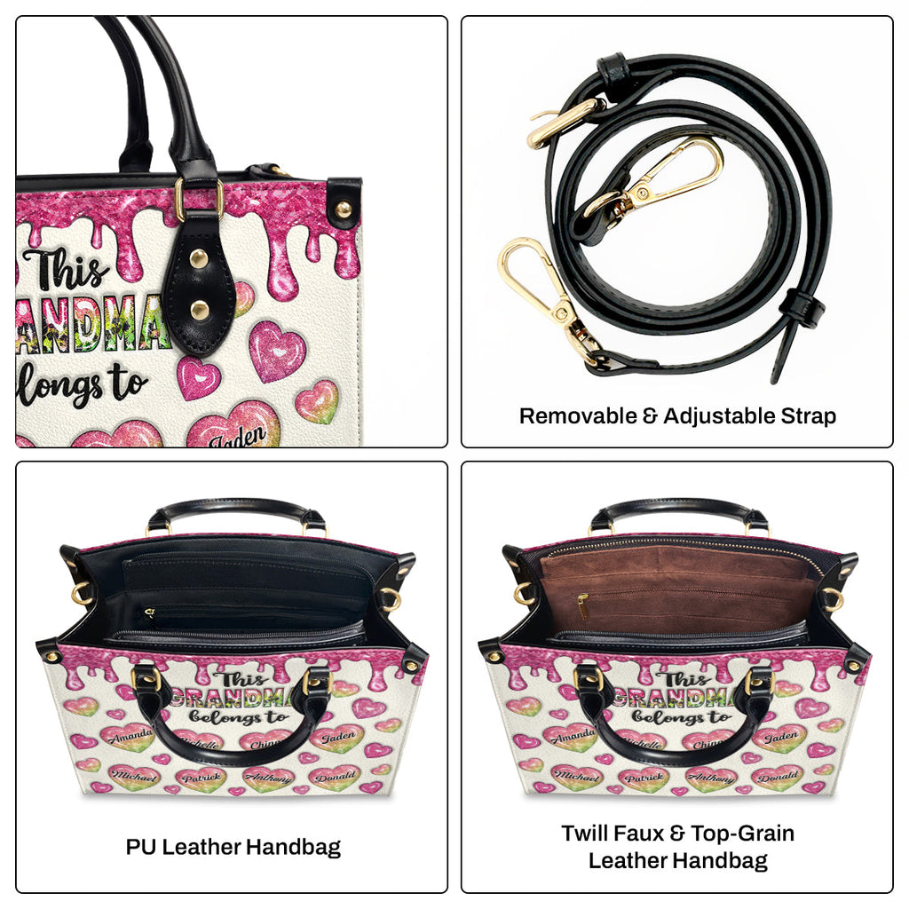 This Grandma Belongs To - Personalized Leather Handbag