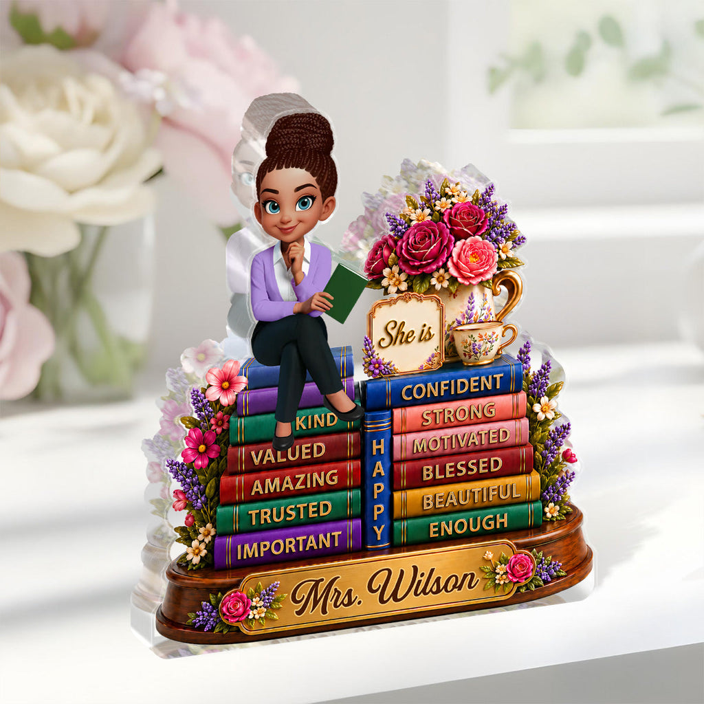Afirmations For Teacher - Personalized Custom Shaped Acrylic Plaque