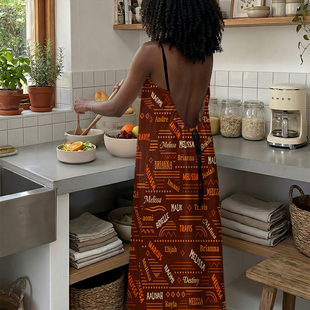 Best Grandma Ever - Personalized Backless Cami Maxi Dress