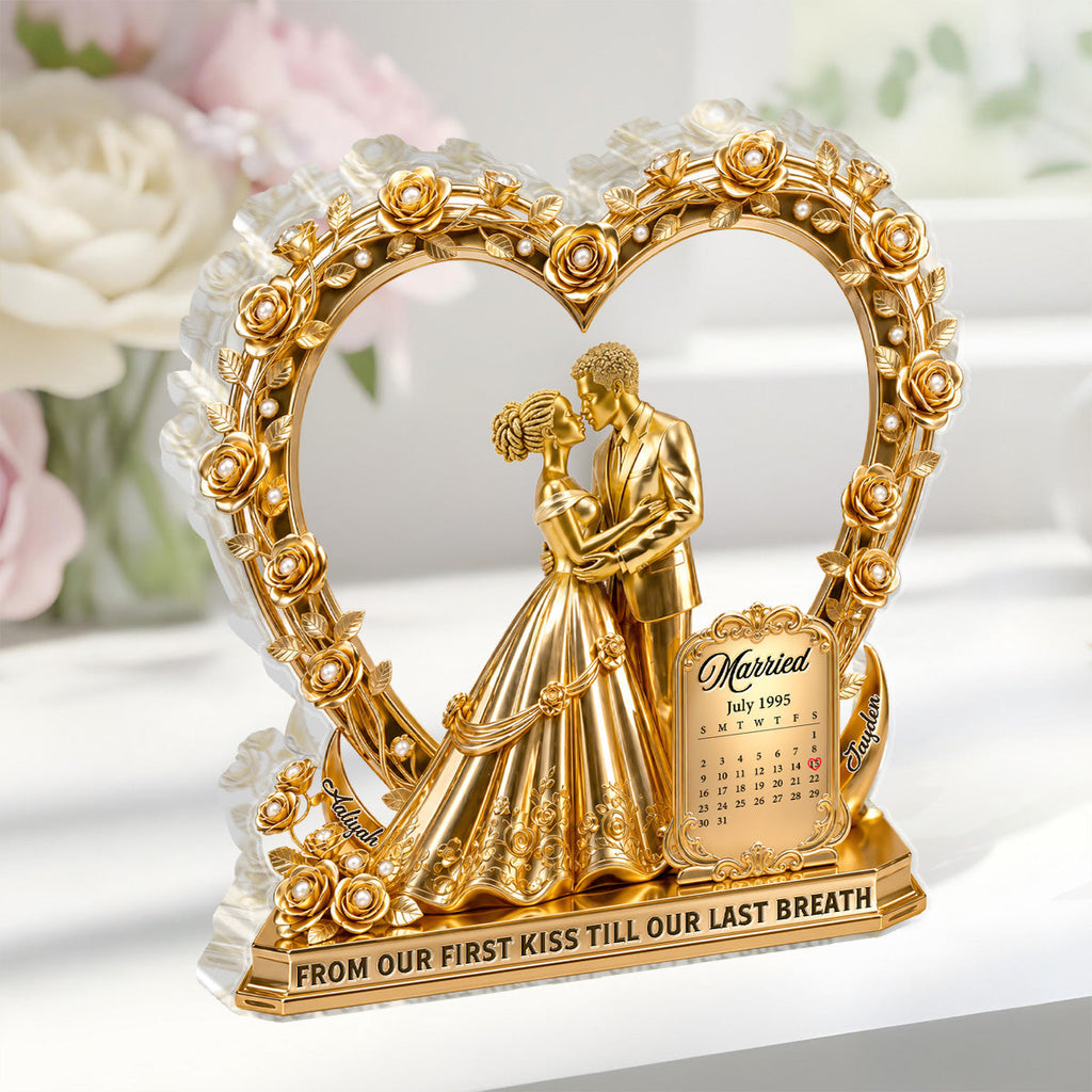 From Our First Kiss Till Our Last Breath - Personalized Custom Shaped Acrylic Plaque