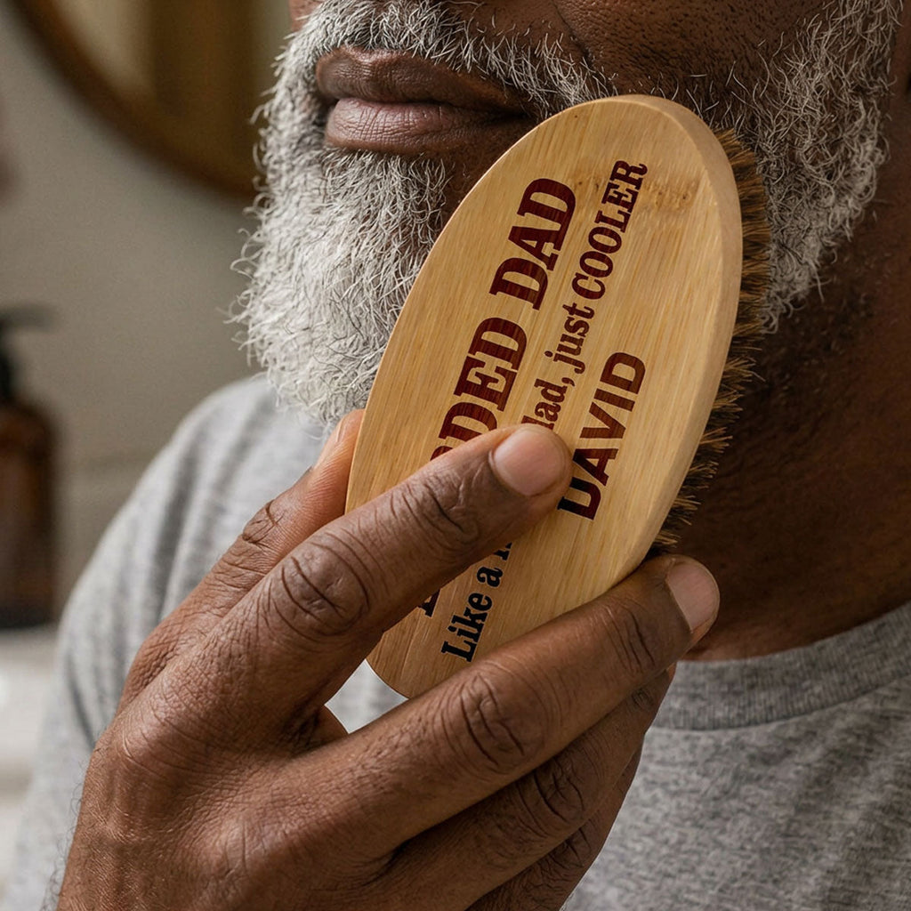 Bearded Man Much Cooler - Personalized Wooden Beard Brush And Combing Set