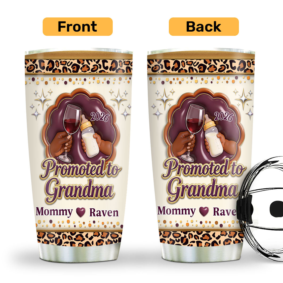 Promoted To Mommy - Personalized Stainless Steel Tumbler