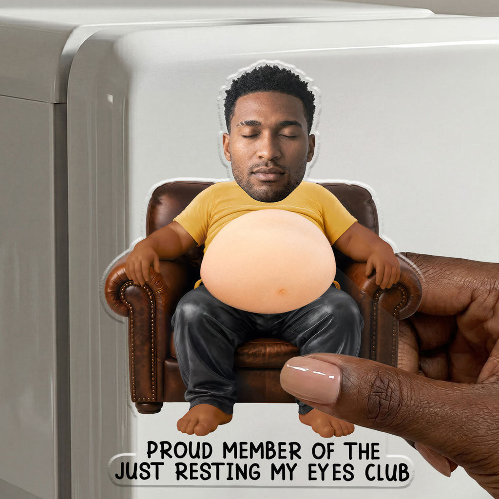 Proud Member Of The Just Resting My Eyes Club - Personalized Squishy Fridge Magnet