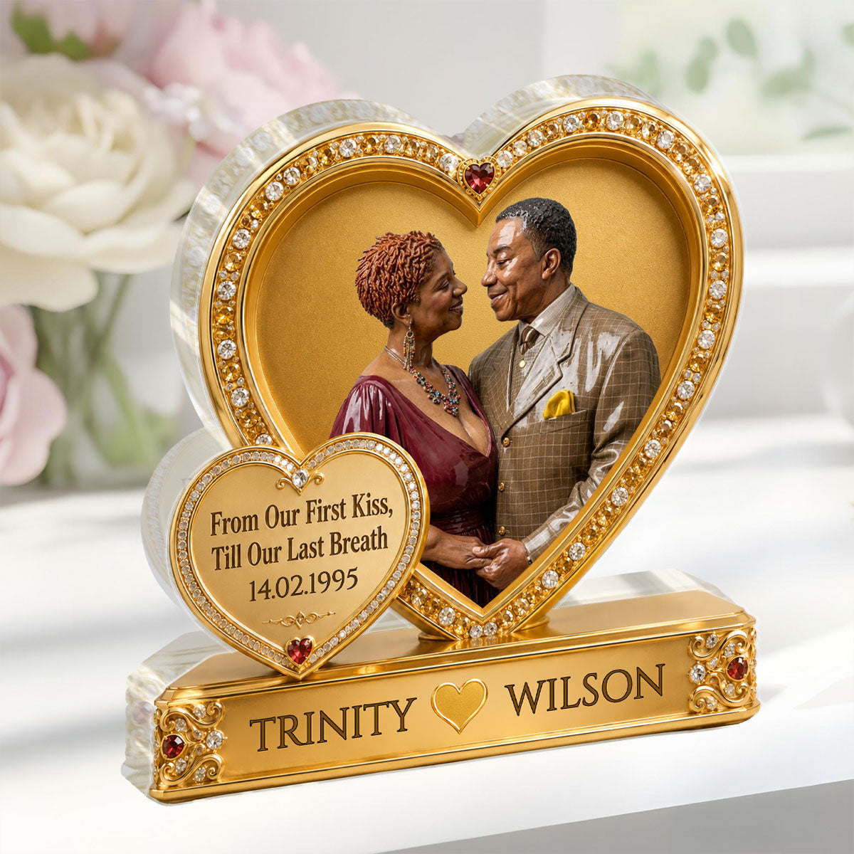 Custom Photo From Our First Kiss Until Forever - Personalized Custom Shaped Acrylic Plaque