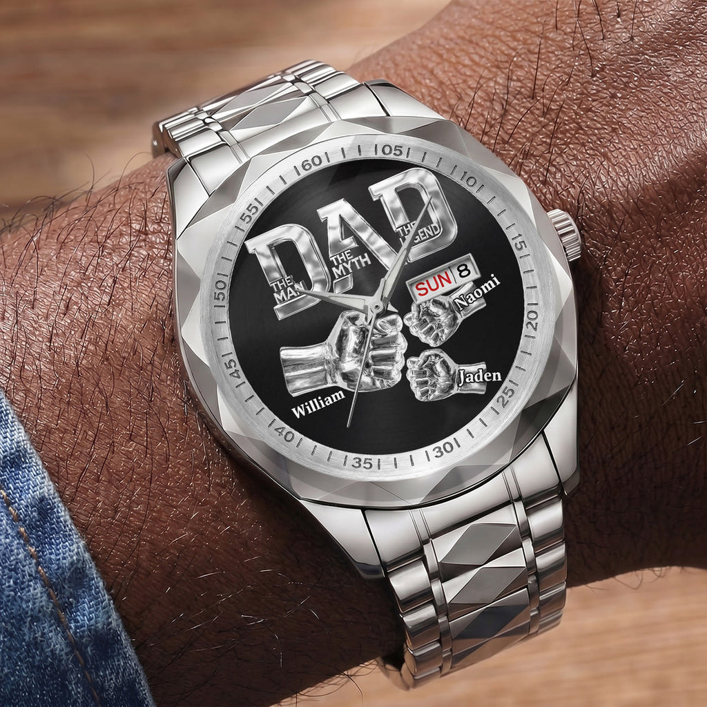 Dad The Man The Myth The Legend - Personalized Men's Wrist Watch
