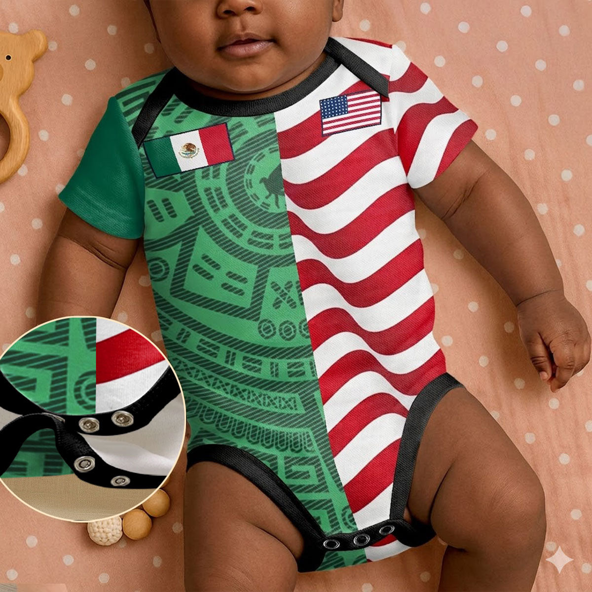 Little Soccer Fan Two Teams Version - Personalized All Over Print Onesie