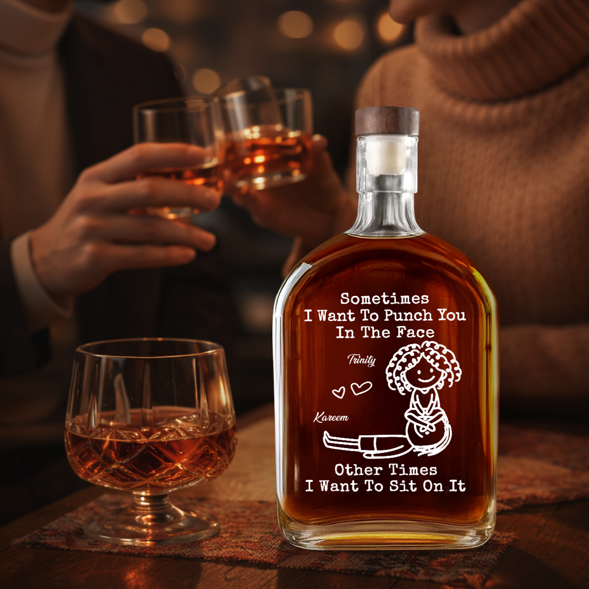 I Want To Sit On It - Personalized Whiskey Bottle