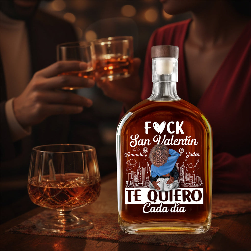 Te Quiero Cada Día - Personalized Whiskey Bottle
