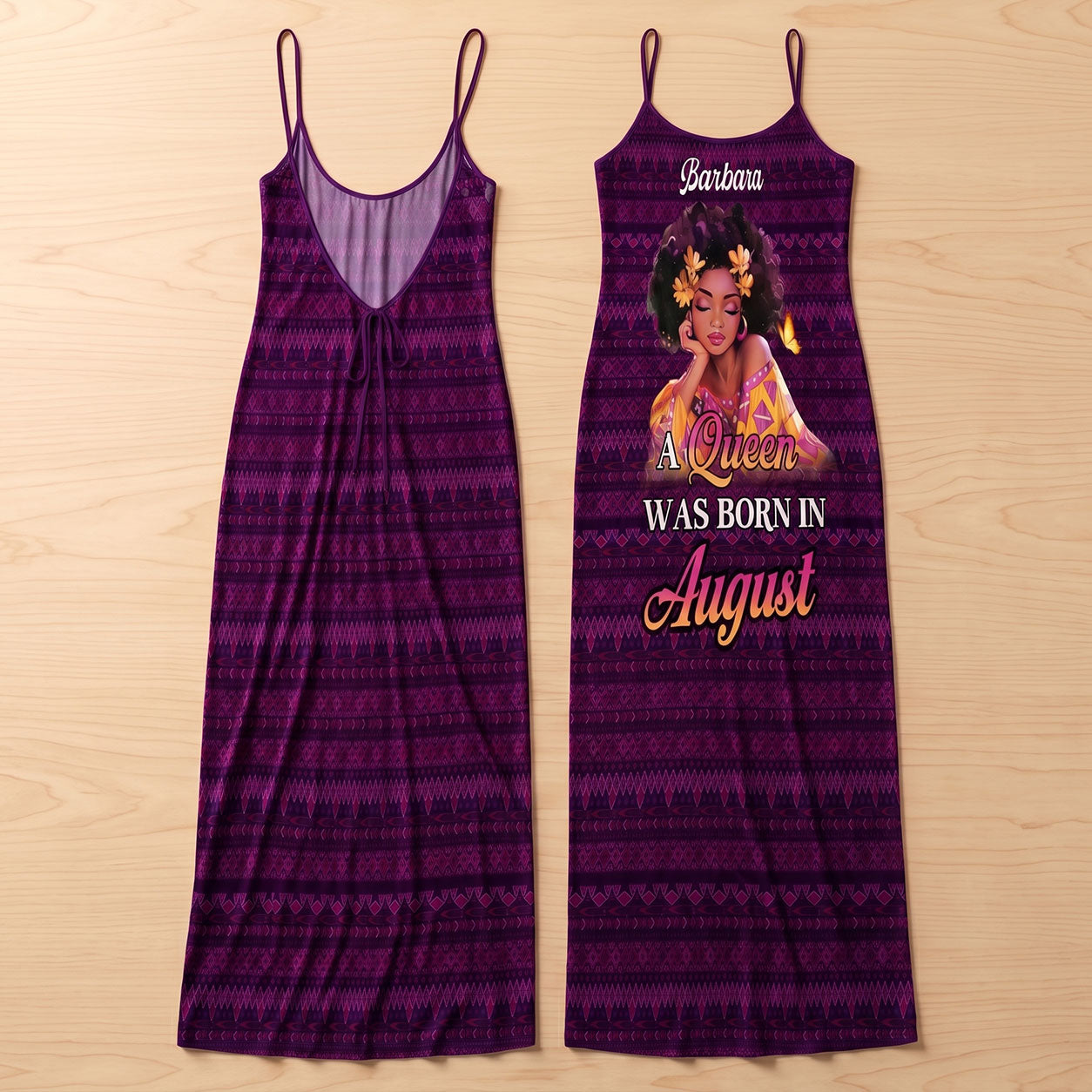 Black Queen - Personalized Backless Cami Maxi Dress