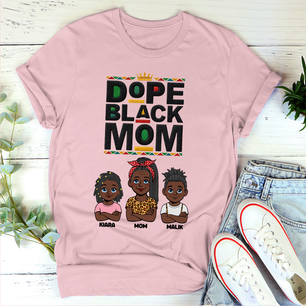 Dope Black Mom - Personalized 2D Unisex T-shirt