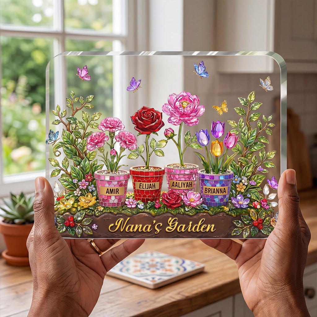 Mom's Garden - Personalized Custom Shaped Acrylic Plaque
