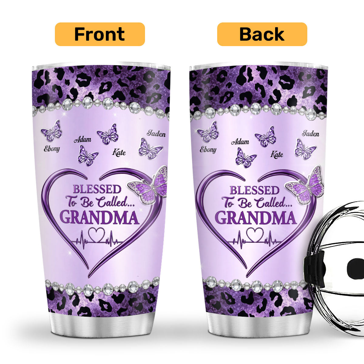 Blessed To Be Called Grandma - Personalized Stainless Steel Tumbler