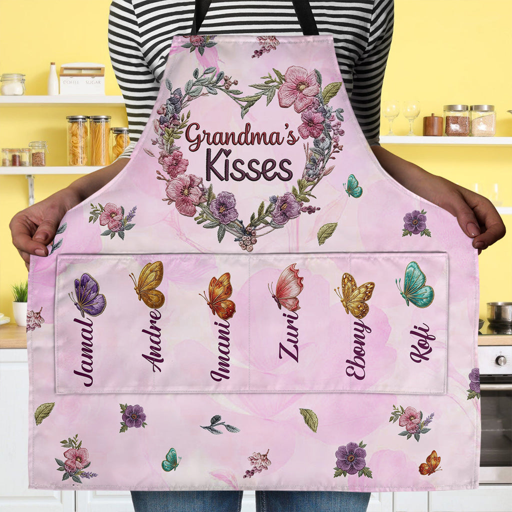 Grandma's Kisses - Personalized Apron With Pocket
