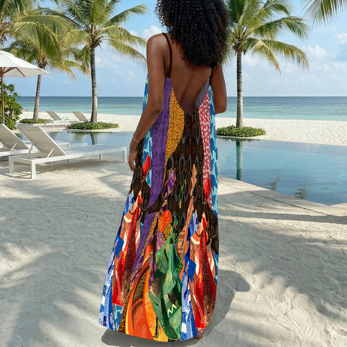 African Spirits - Personalized Backless Cami Maxi Dress