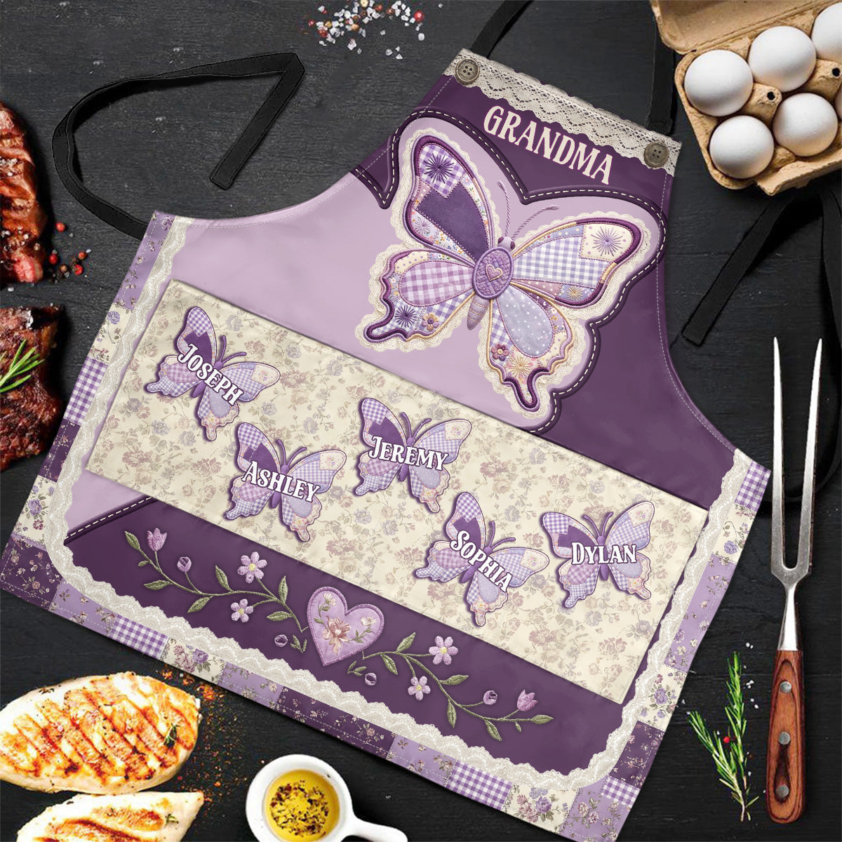 Grandma's Kisses - Personalized Apron With Pocket