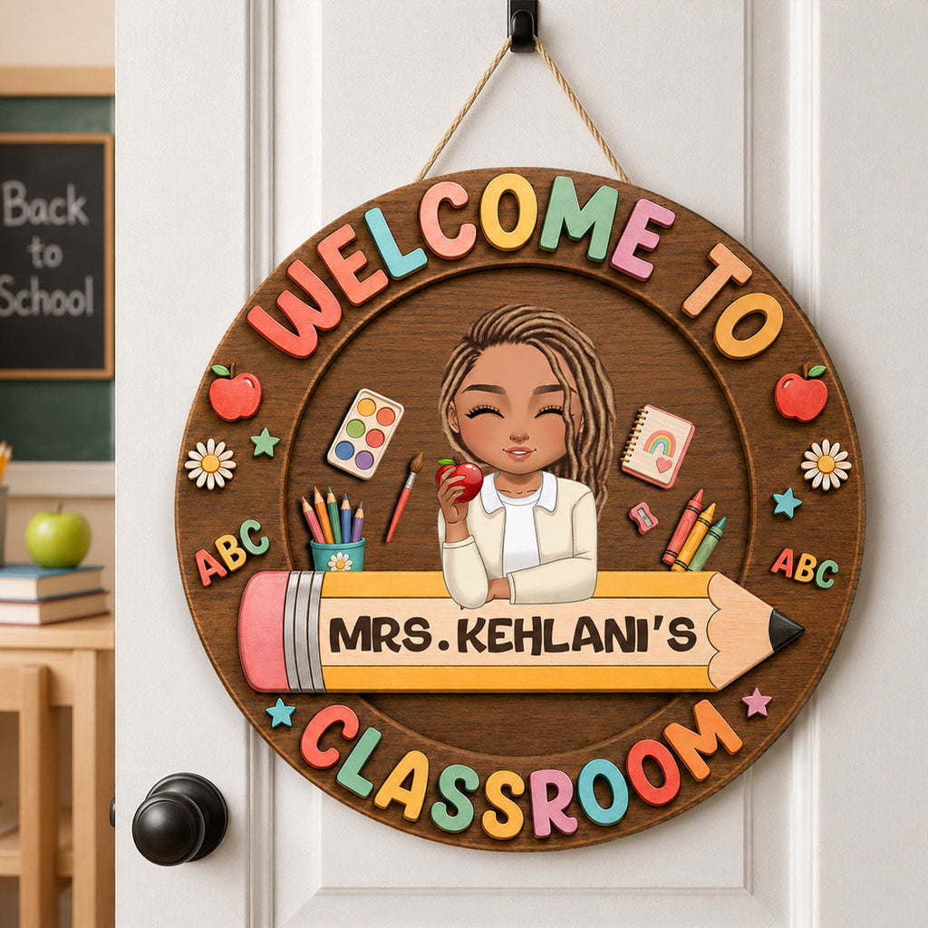 Welcome To This Classroom - Personalized Wooden Door Sign