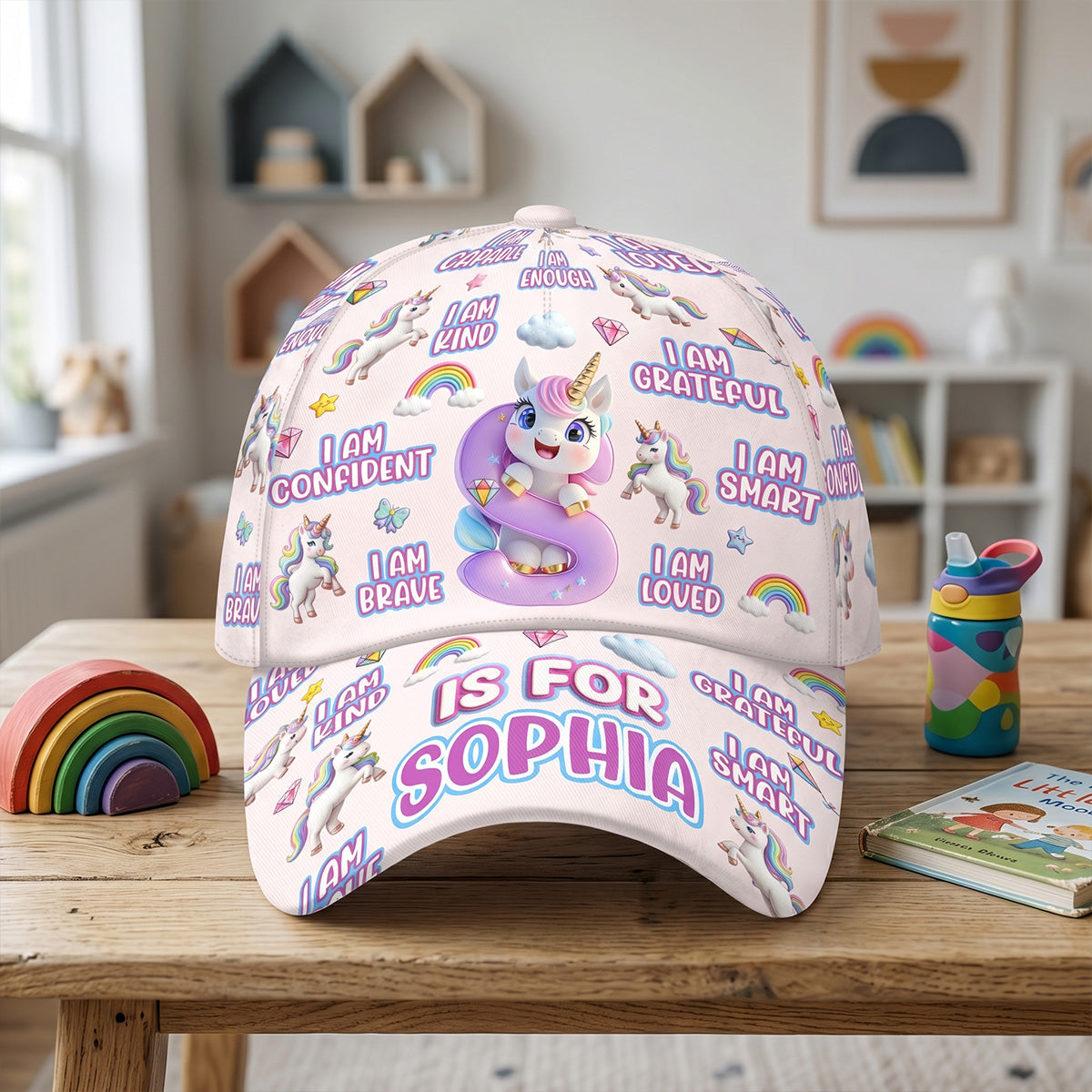 Unicorn Affirmation Custom Alphabet - Personalized Kid Classic Cap