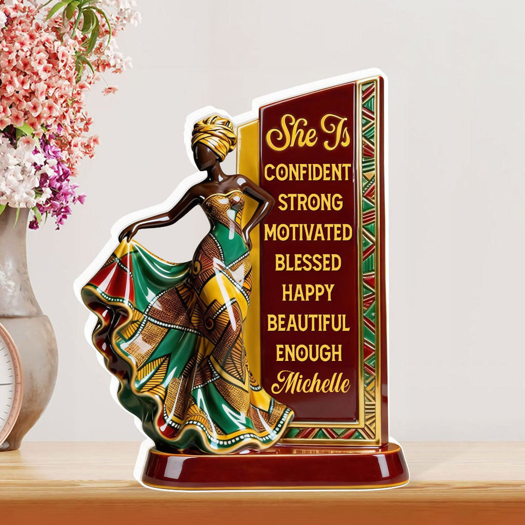 She Is Black - Personalized Custom Shaped Acrylic Plaque