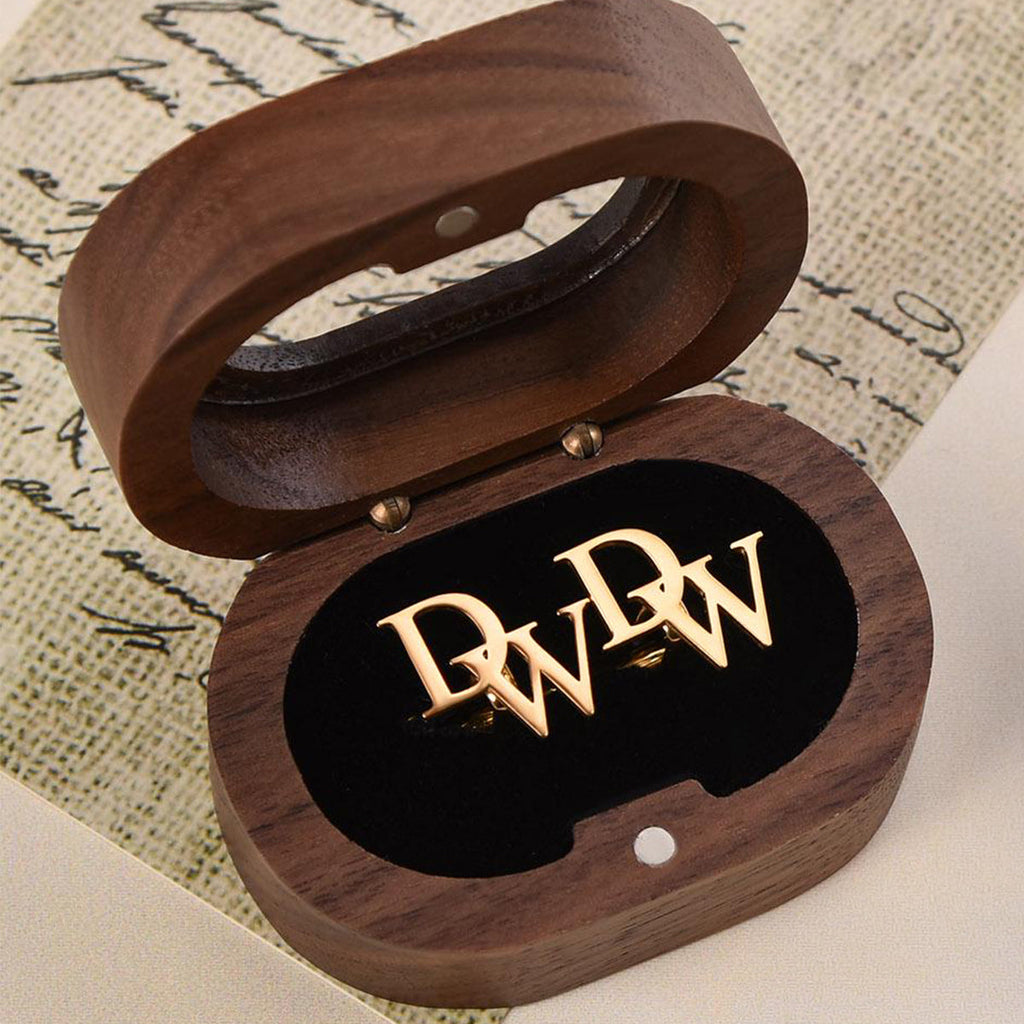 Custom Name Cufflinks, Gift For Grandpa, Dad, Husband, Son - Personalized Men's Cufflinks