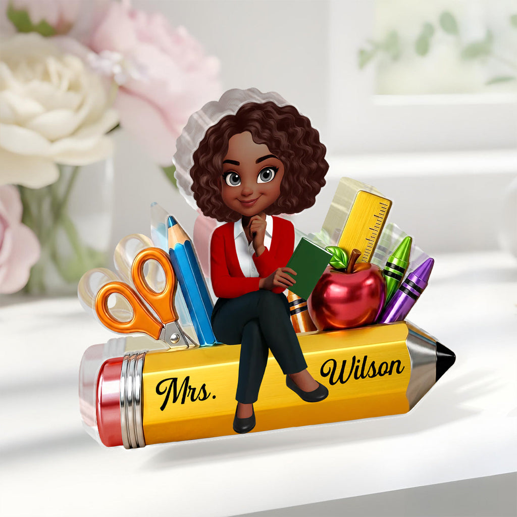 Teacher Life Pencil School Suppliers - Personalized Custom Shaped Acrylic Plaque