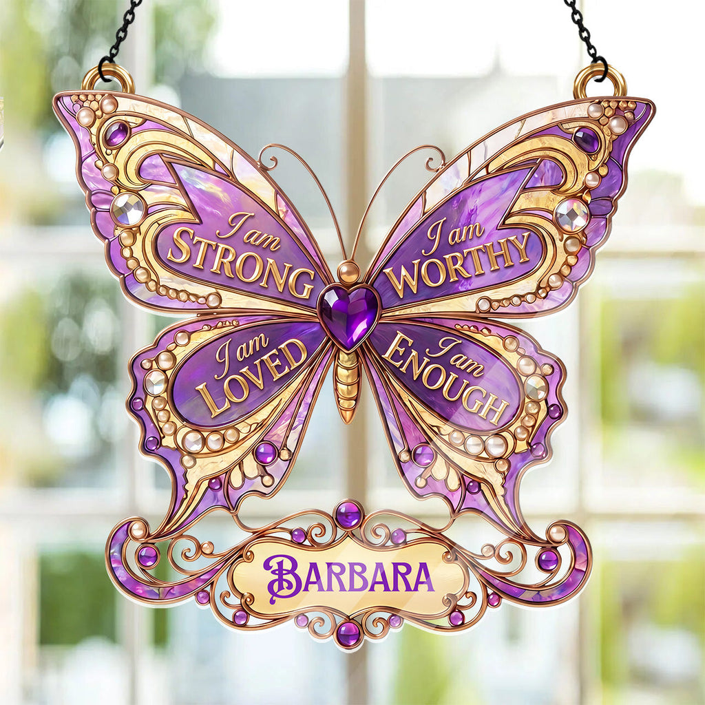 I Am Strong - Personalized Acrylic Suncatcher