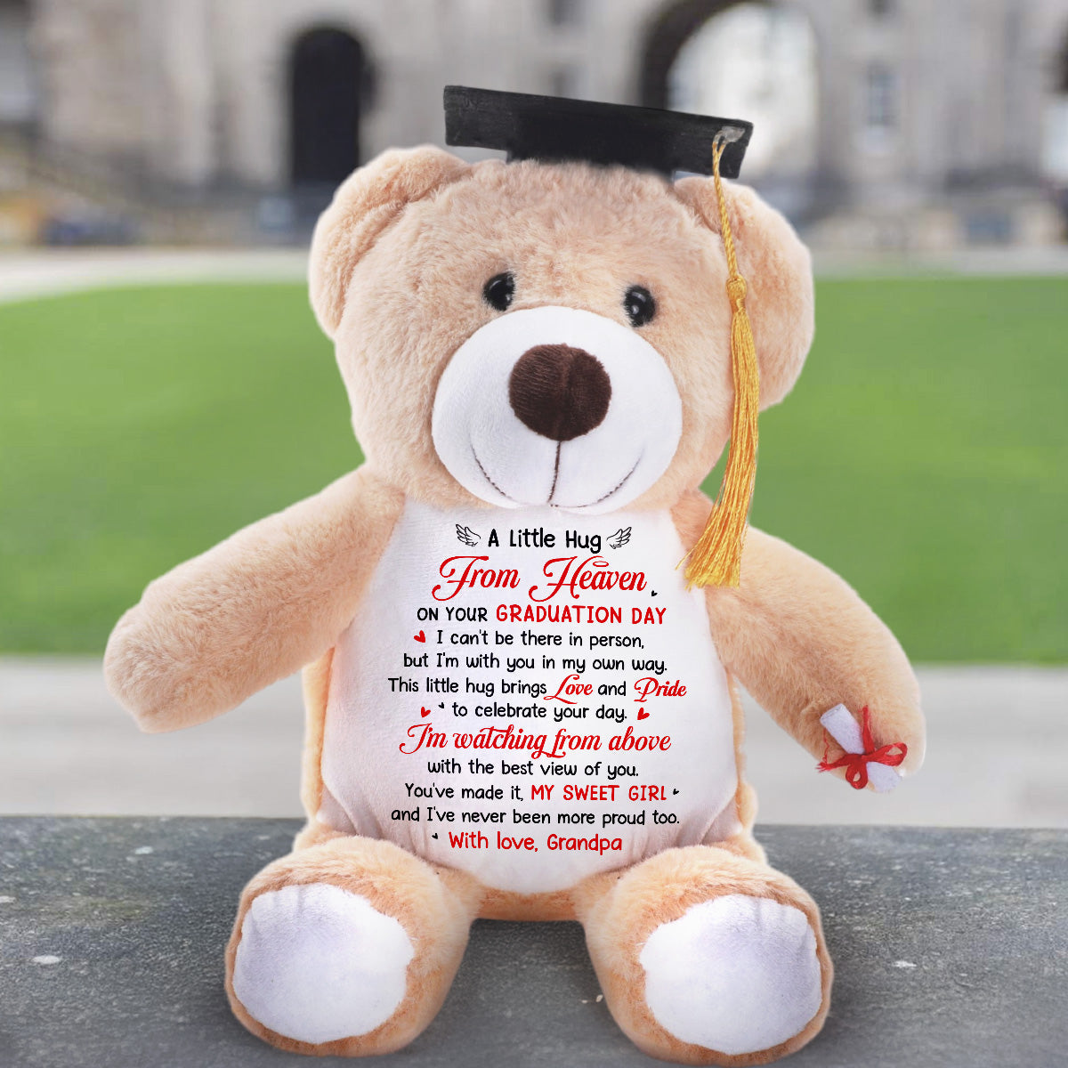 A Little Hug From Heaven - Personalized Graduation Teddy Bear