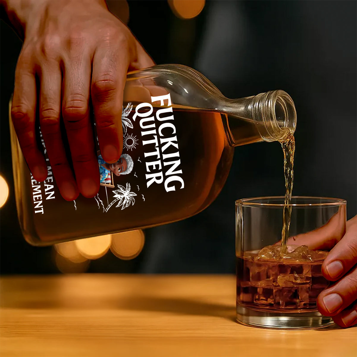 Oops I Mean Happy Retirement  - Personalized Whiskey Bottle