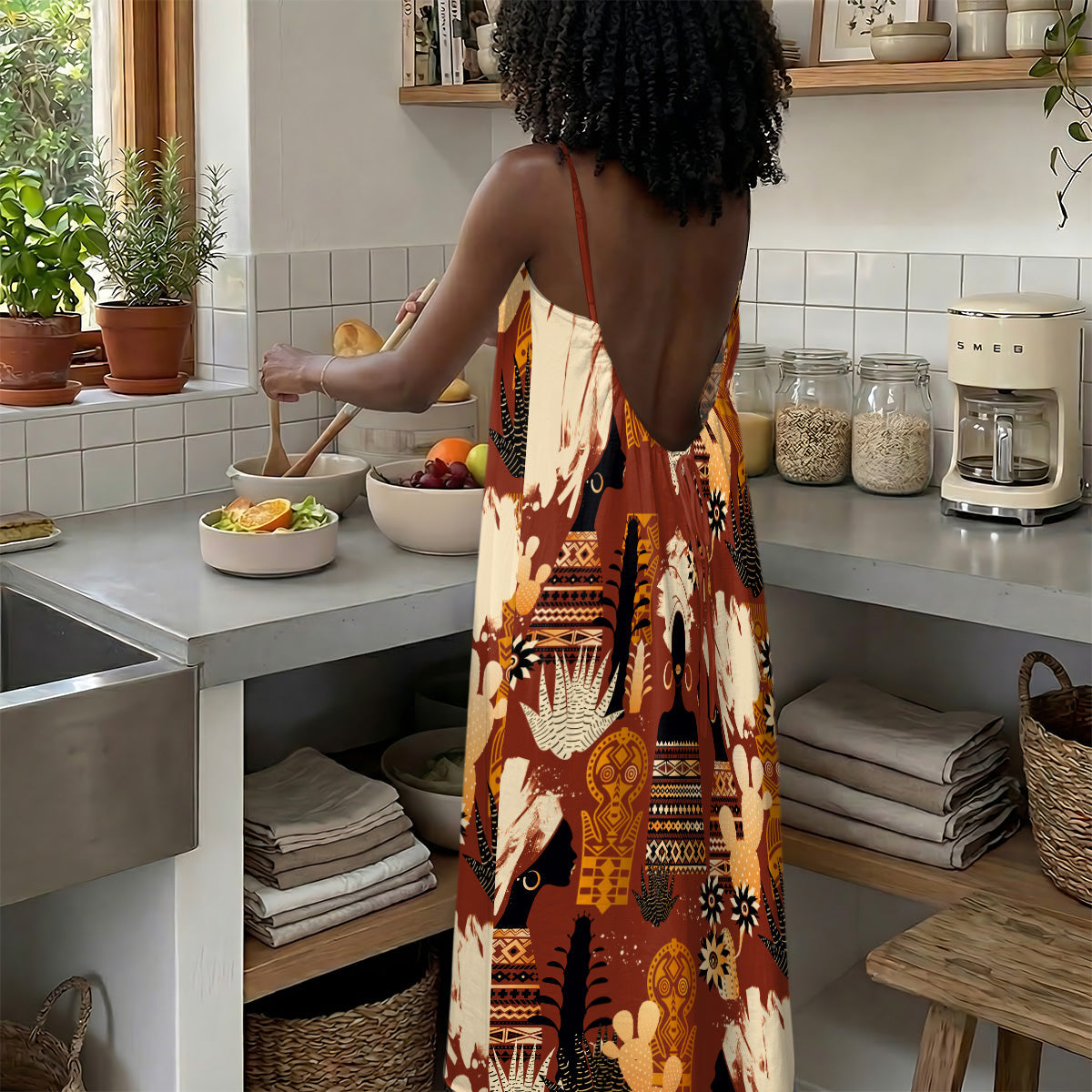 African Heritage - Personalized Backless Cami Maxi Dress