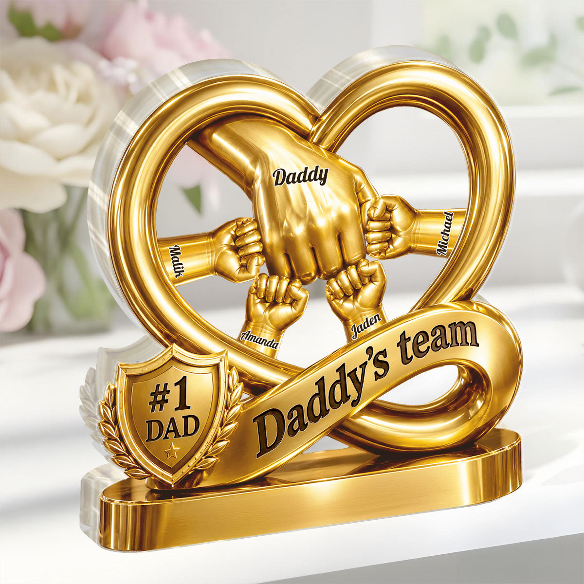 Daddy's Team - Personalized Custom Shaped Acrylic Plaque