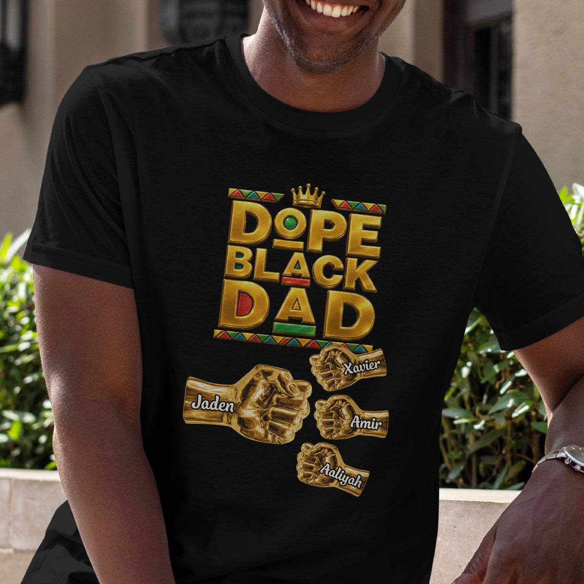 Dope Black Dad - Personalized 2D Unisex T-shirt